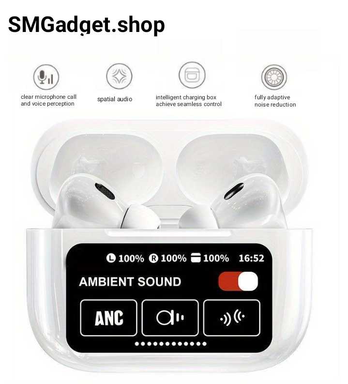 AirPods A9 Pro with Touchscreen Display – Advanced Wireless Earbuds